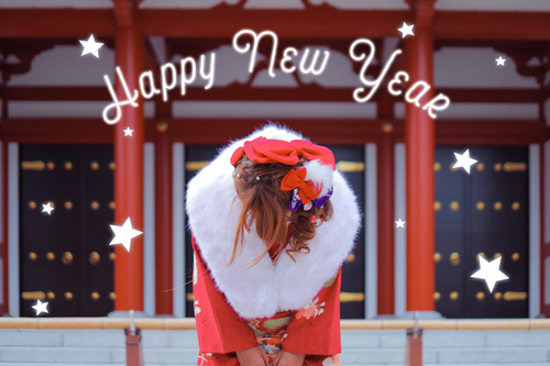 無料でおしゃれな年賀状デザイン：正月あけおめ年賀状画像スタンプ『HAPPY NEW YEAR』その41｜がりどろ年賀状2026