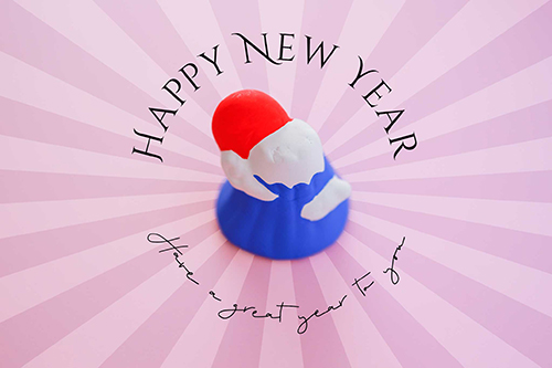 無料でおしゃれな年賀状デザイン：正月あけおめ画像スタンプ『HAPPY NEW YEAR』その79｜がりどろ年賀状2026